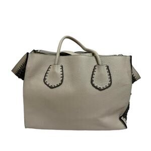 Roberto Pancani Women's Genuine Leather Tote Shoulder Hand Bag Italy Large Ivory